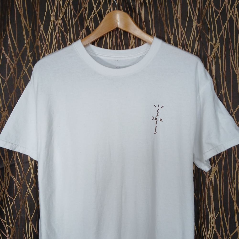 Cactus Jack T-Shirt Mens Large White Short Sleeve Travis Scott Merch Logo Tee